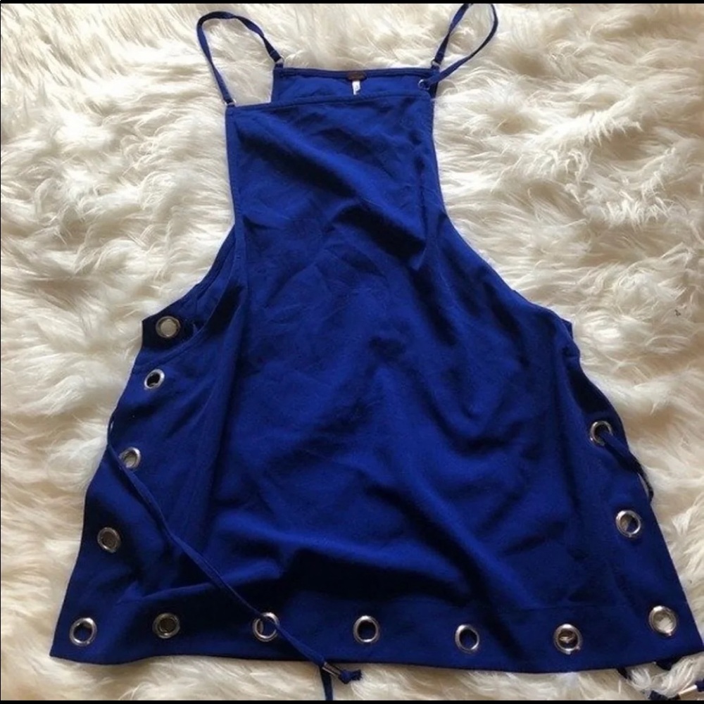 Free People Royal Blue Lace Up Tank Small - Picture 1 of 2